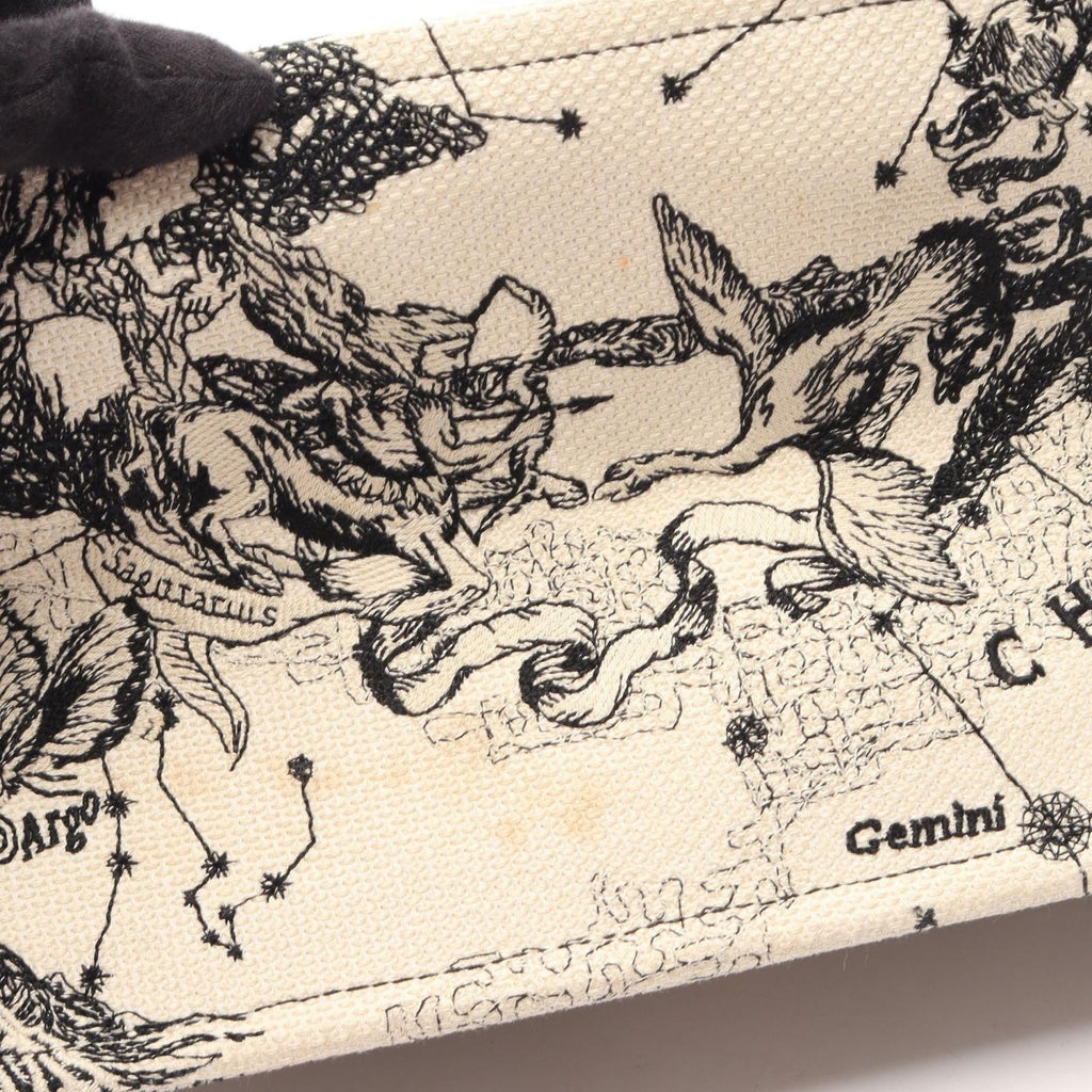 Dior Tote Book Zodiac White Black Canvas — view 6