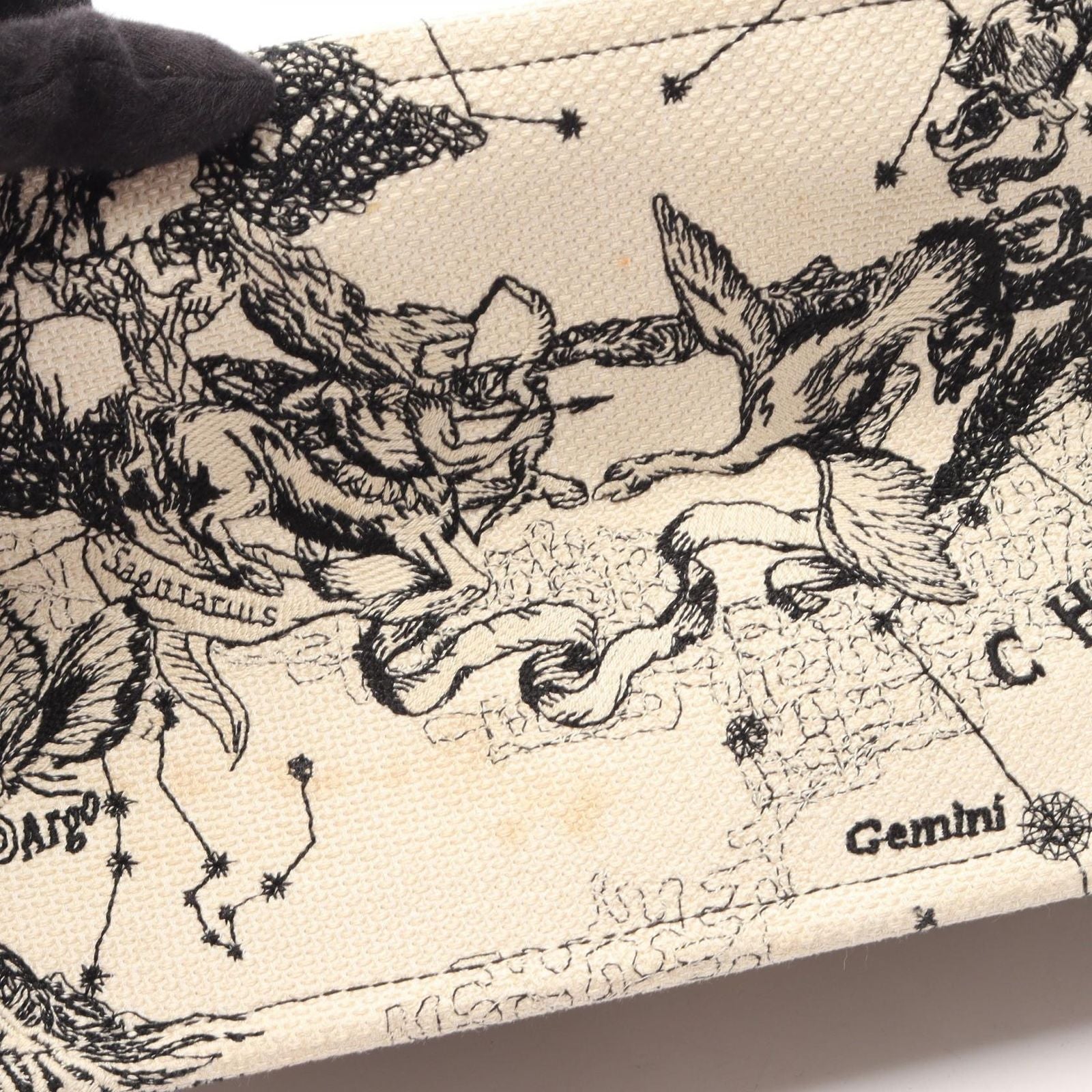 Dior Tote Book Zodiac White Black Canvas — view 6