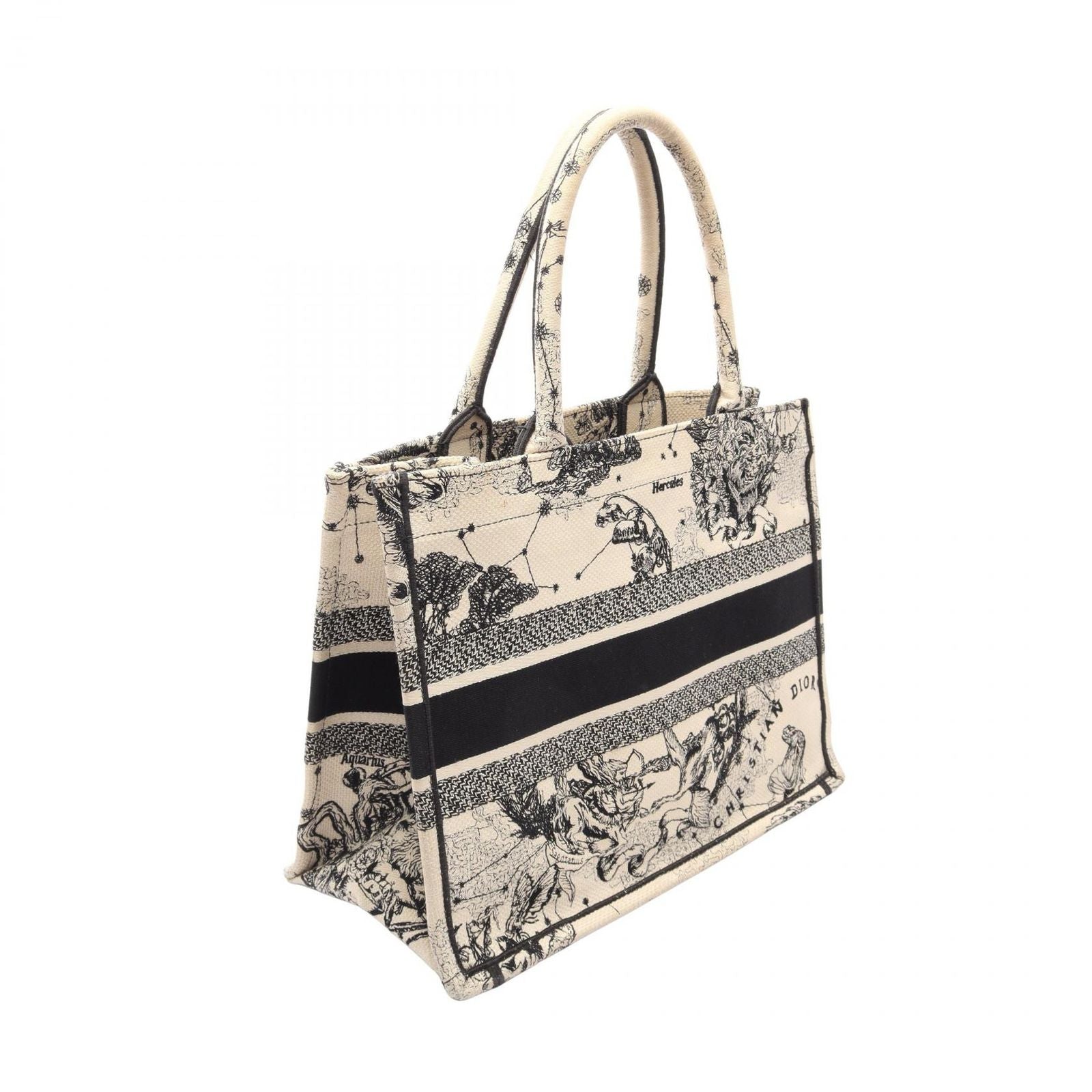 Dior Tote Book Zodiac White Black Canvas — view 2
