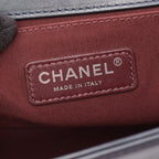 Chanel Shoulder Bag Boy Braid Navy Green Leather Boy Chain — view 4