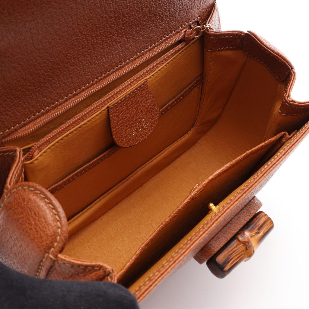 Gucci Handbag Bamboo 2-Way 000 14 Brown Leather Shoulder — view 3