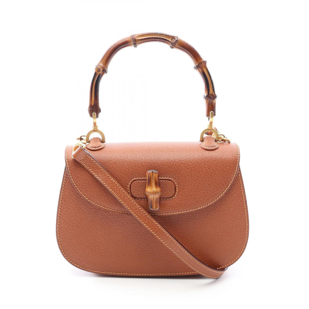Gucci Handbag Bamboo 2-Way 000 14 Brown Leather Shoulder