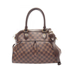 Louis Vuitton Handbag Trevi PM Damier Ebene 2-Way Canvas Leather