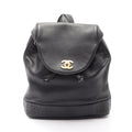 Chanel Backpack Triple CC Logo Black Caviar Leather Coco
