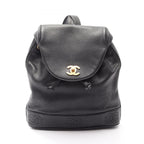 Chanel Backpack Triple CC Logo Black Caviar Leather Coco