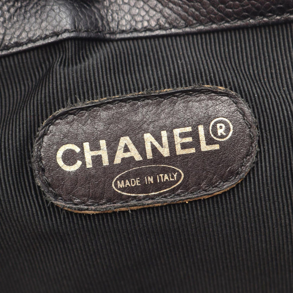 Chanel Backpack Triple CC Logo Black Caviar Leather Coco — view 4