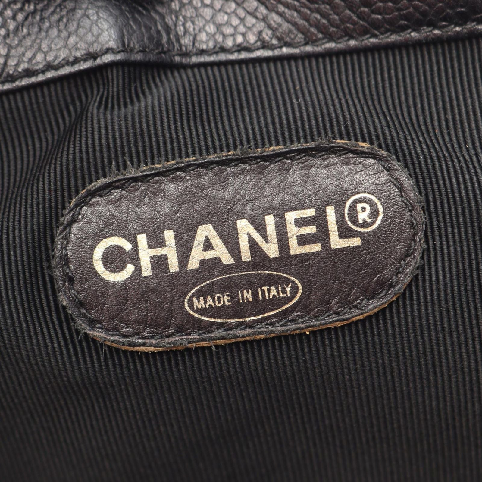 Chanel Backpack Triple CC Logo Black Caviar Leather Coco — view 4
