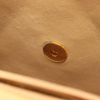 Chanel Shoulder Bag Quilted Single Flap Beige Black Lambskin Chain — view 6