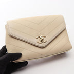 Chanel Shoulder Bag Blanc Stitch Mini Cream Lambskin Chain — view 7