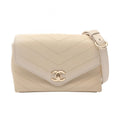 Chanel Shoulder Bag Blanc Stitch Mini Cream Lambskin Chain