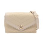Chanel Shoulder Bag Blanc Stitch Mini Cream Lambskin Chain