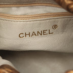 Chanel Shoulder Bag Quilted Drawstring Metallic Gold Lambskin Fringe Chain — view 4