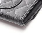 Chanel Bifold Wallet Classic Long Flap Quilted Black Caviar Leather — view 6