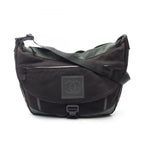 Chanel Shoulder Bag Sports Line CC Logo Black Green Canvas