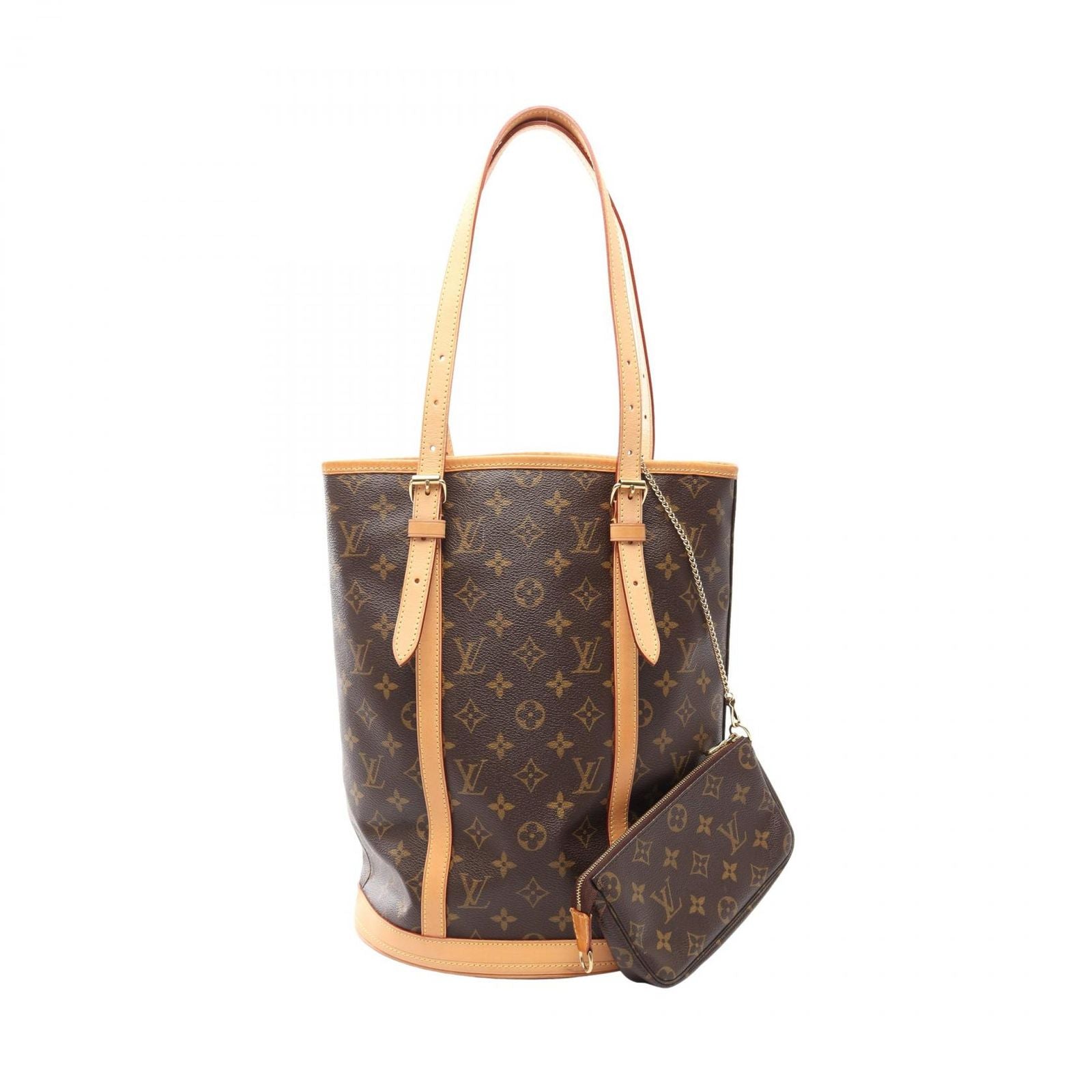 Louis Vuitton Shoulder Bag Bucket GM Canvas Leather