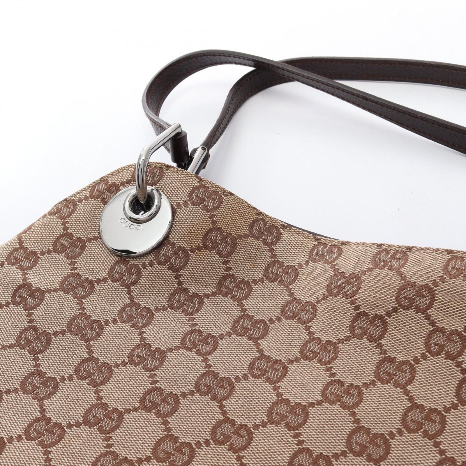 Gucci Shoulder Bag GG Canvas Beige Dark Brown Eclipse — view 8