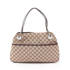 Gucci Shoulder Bag GG Canvas Beige Dark Brown Eclipse