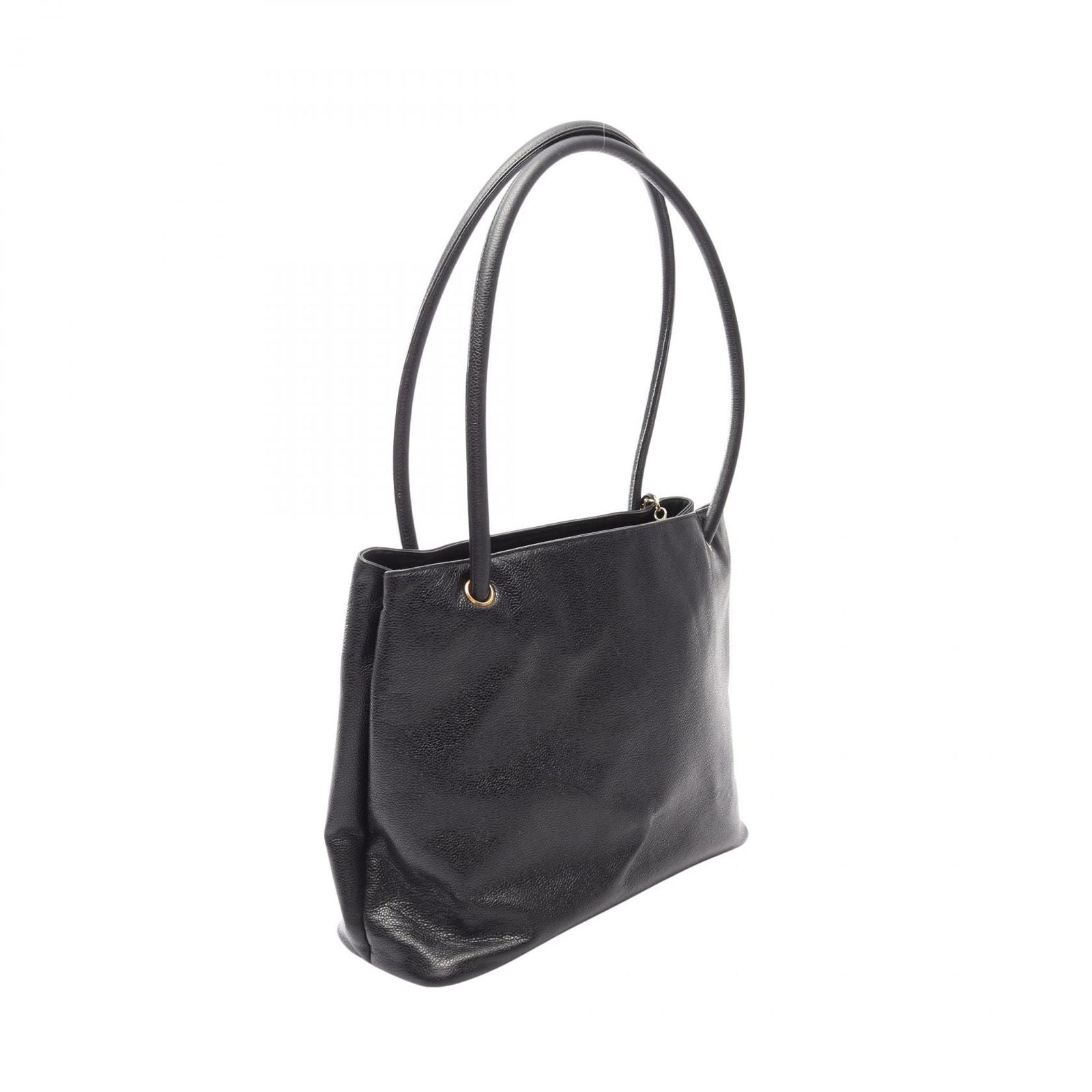 Chanel Tote CC Logo Black Caviar Leather CC Shoulder — view 2