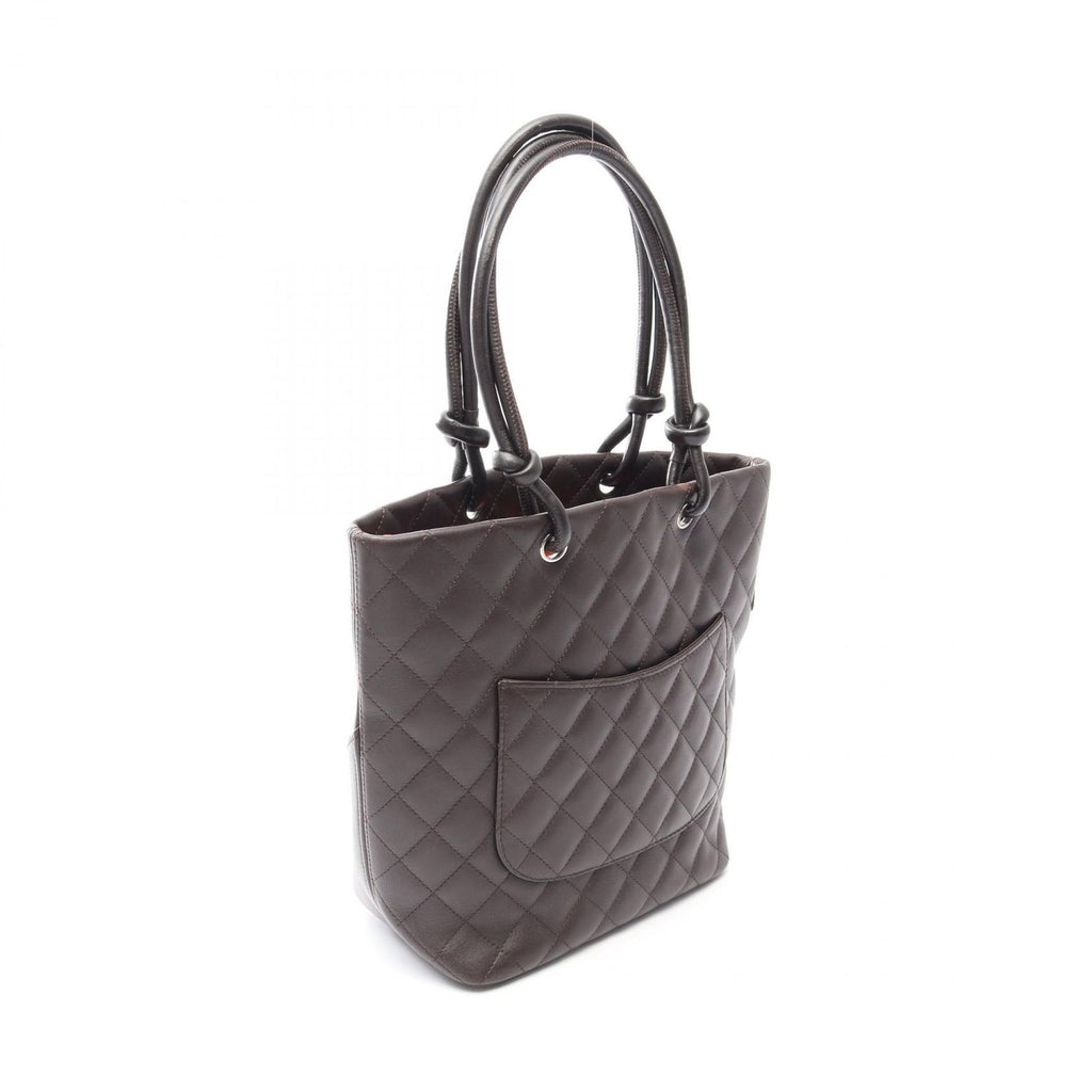 Chanel Tote Cambon Line Dark Brown Leather Patent — view 2