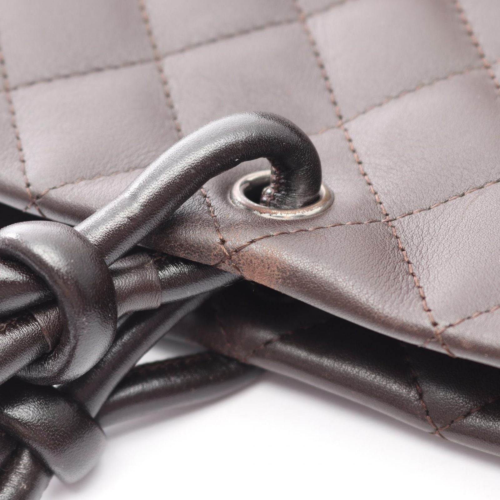 Chanel Tote Cambon Line Dark Brown Leather Patent — view 8
