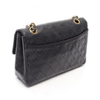 Chanel Shoulder Bag Quilted Single Flap Black Lambskin Chain — view 2