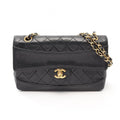 Chanel Shoulder Bag Quilted Single Flap Black Lambskin Chain