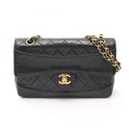 Chanel Shoulder Bag Quilted Single Flap Black Lambskin Chain