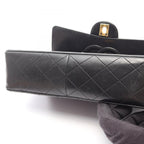 Chanel Shoulder Bag Quilted Single Flap Black Lambskin Chain — view 9