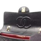 Chanel Shoulder Bag Quilted Single Flap Black Lambskin Chain — view 8