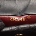 Chanel Shoulder Bag Quilted Single Flap Black Lambskin Chain — view 4