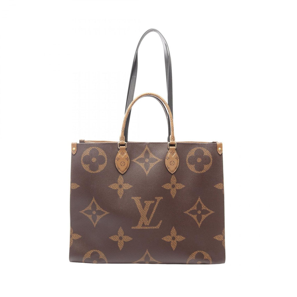 Louis Vuitton Shoulder Bag On The Go GM Monogram Giant Reverse Canvas Leather