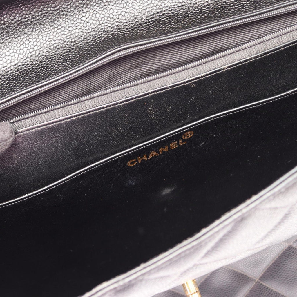 Chanel Briefcase Quilted Black Caviar Leather — view 7