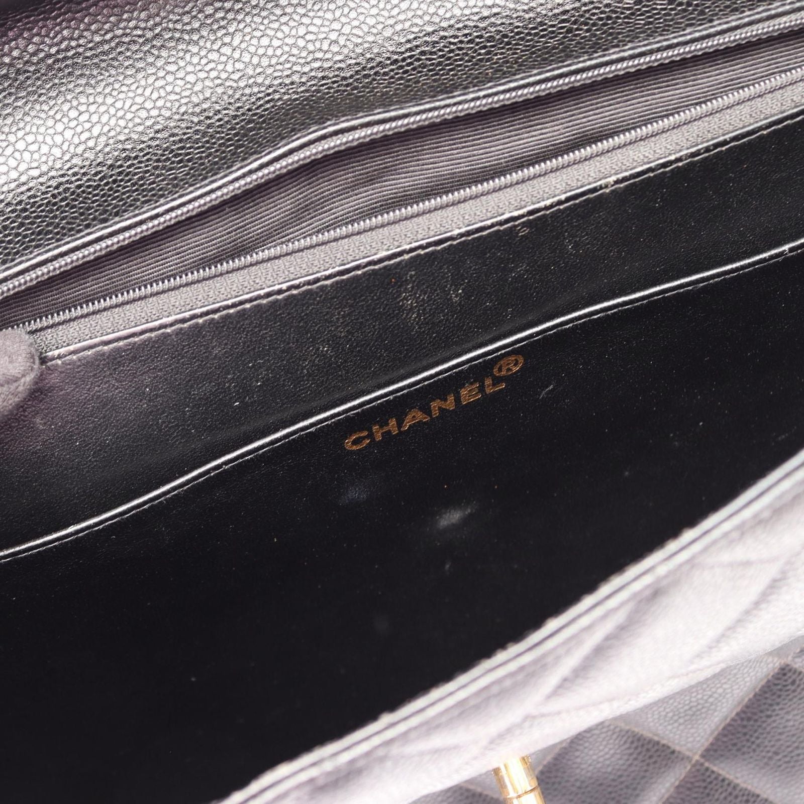 Chanel Briefcase Quilted Black Caviar Leather — view 7