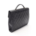 Chanel Briefcase Quilted Black Caviar Leather — view 2