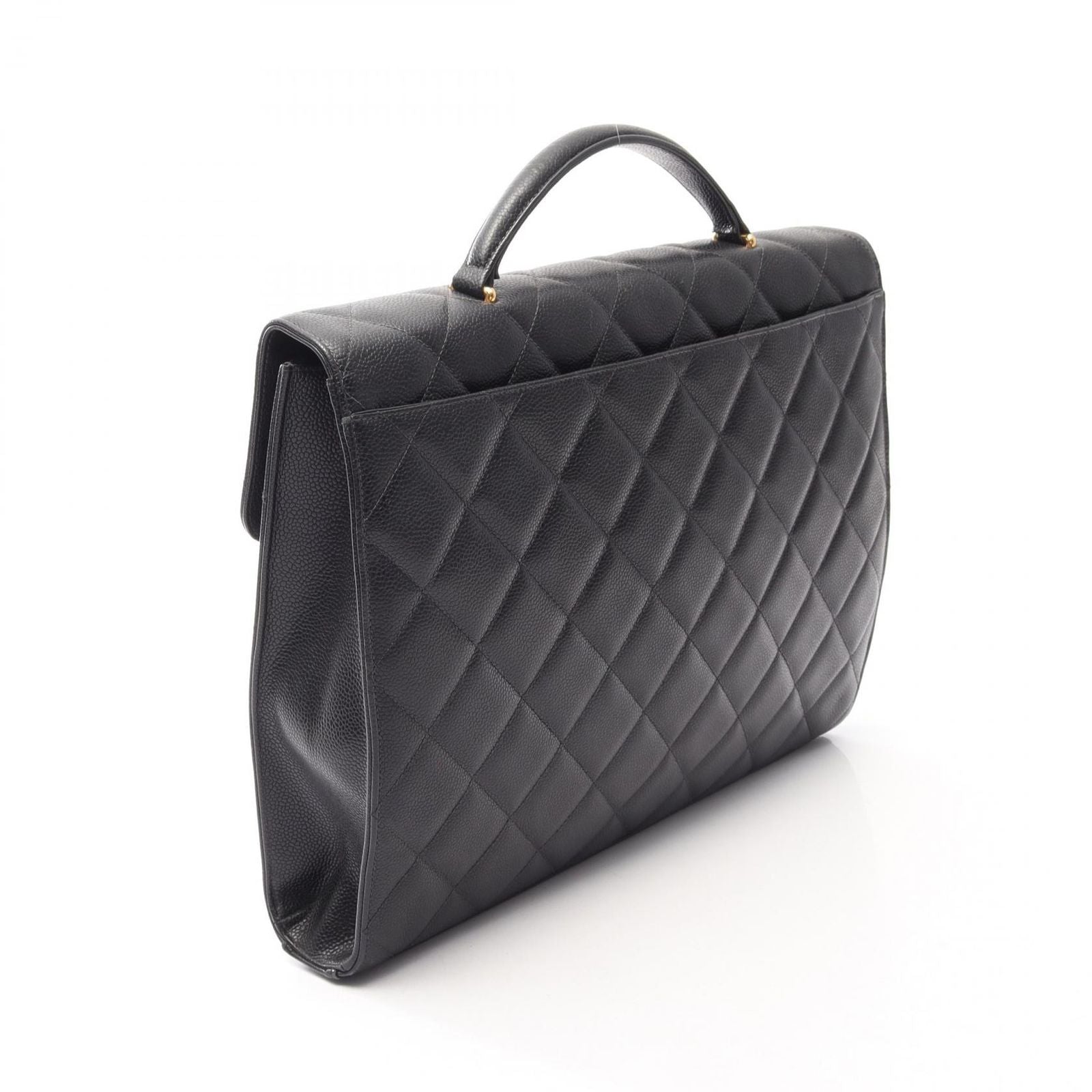 Chanel Briefcase Quilted Black Caviar Leather — view 2
