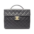 Chanel Briefcase Quilted Black Caviar Leather