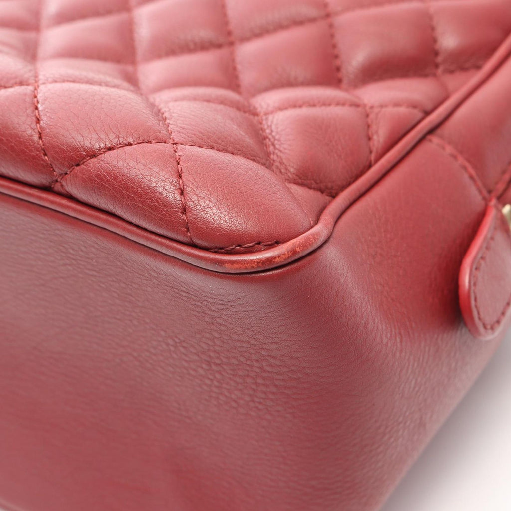 Chanel Shoulder Bag Quilted Top Handle 2-Way Red Leather Chain — view 9