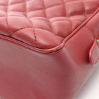 Chanel Shoulder Bag Quilted Top Handle 2-Way Red Leather Chain — view 9