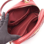Chanel Shoulder Bag Quilted Top Handle 2-Way Red Leather Chain — view 3