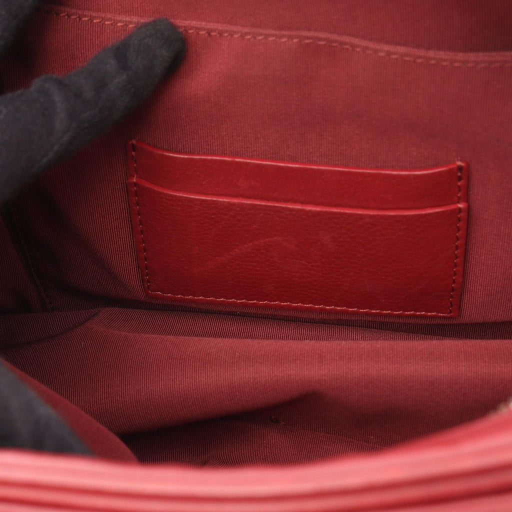 Chanel Shoulder Bag Quilted Top Handle 2-Way Red Leather Chain — view 6