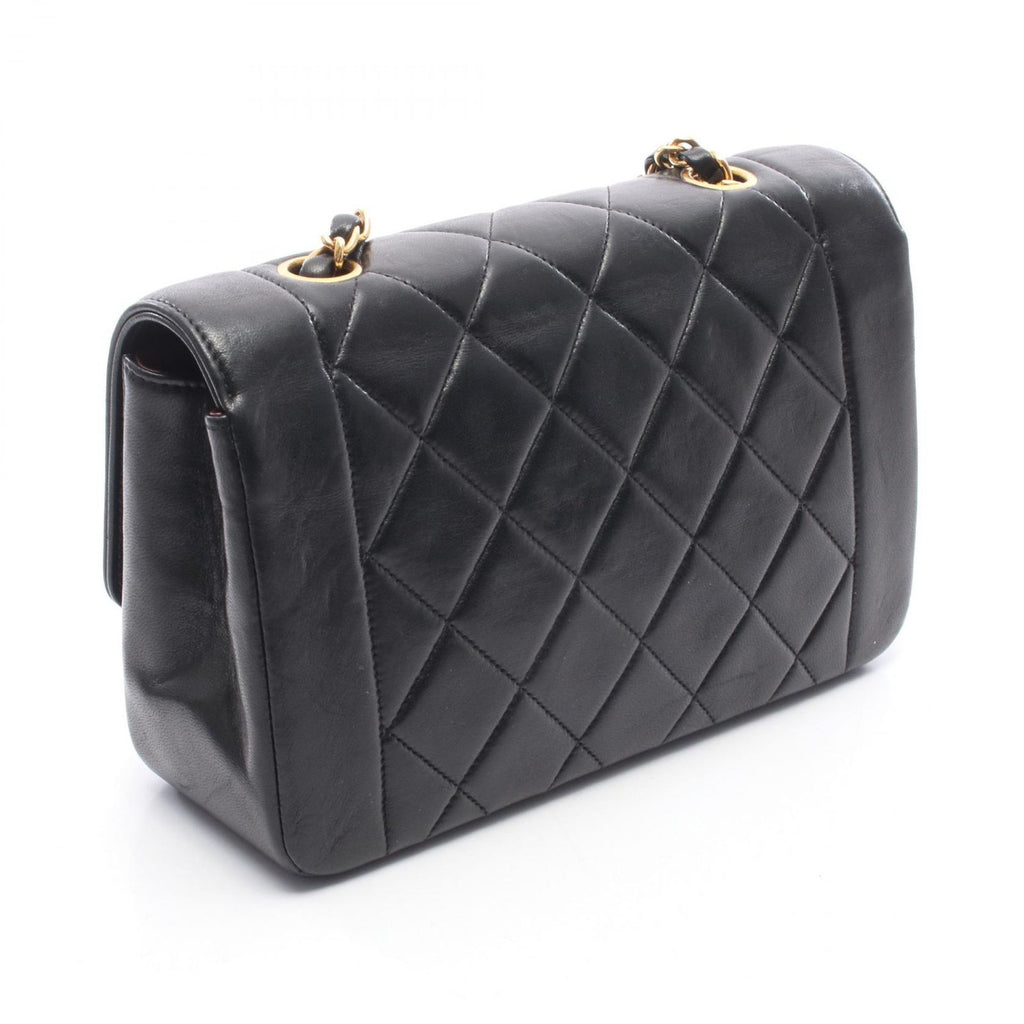 Chanel Shoulder Bag Quilted Diana Flap Black Lambskin Chain — view 2