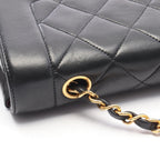 Chanel Shoulder Bag Quilted Diana Flap Black Lambskin Chain — view 9