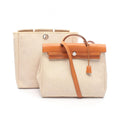 Hermes Handbag Herbag MM Ecru Natural Canvas Leather