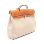 Hermes Handbag Herbag MM Ecru Natural Canvas Leather — view 2