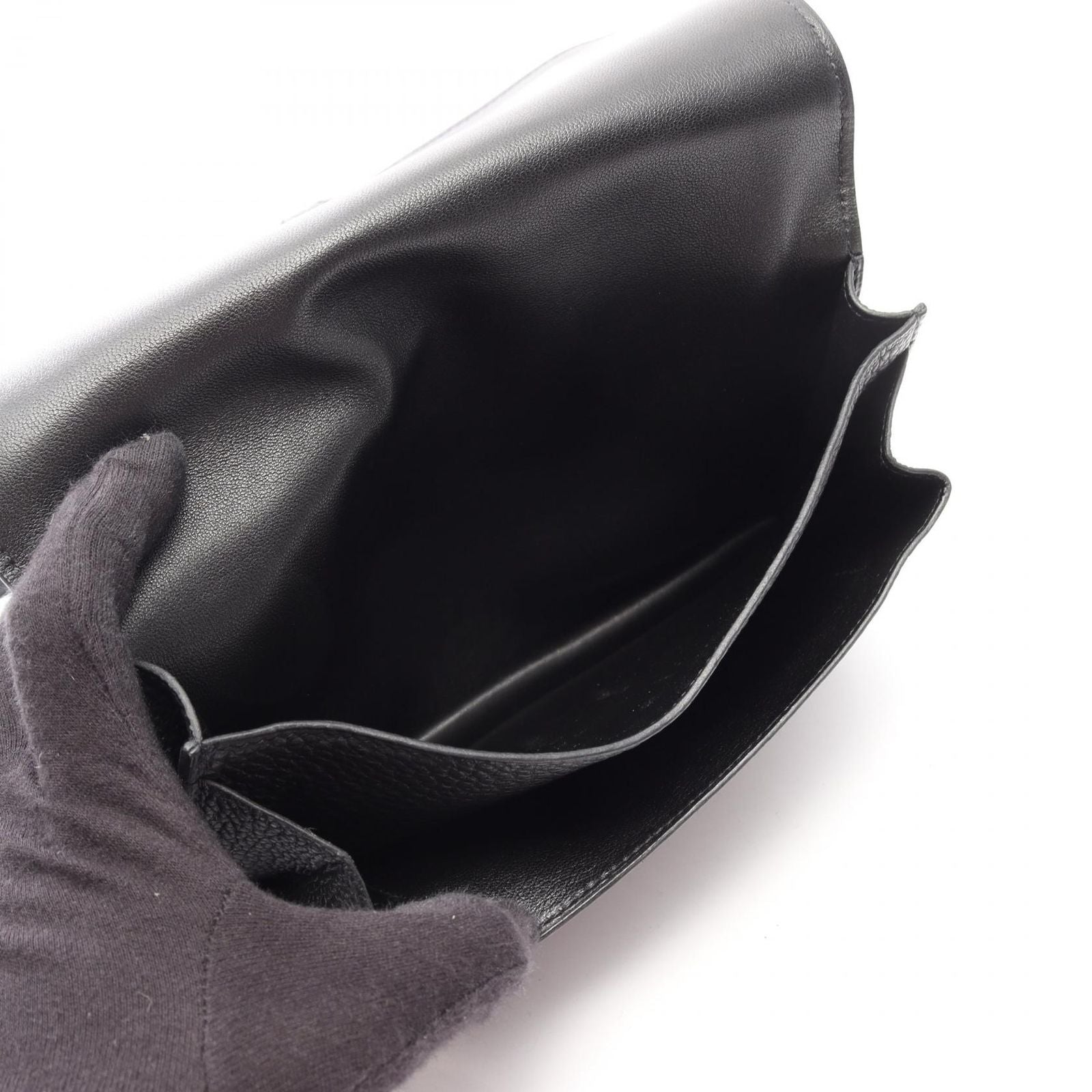 Hermes Waist Bag Dogon Pouch Black Leather — view 3