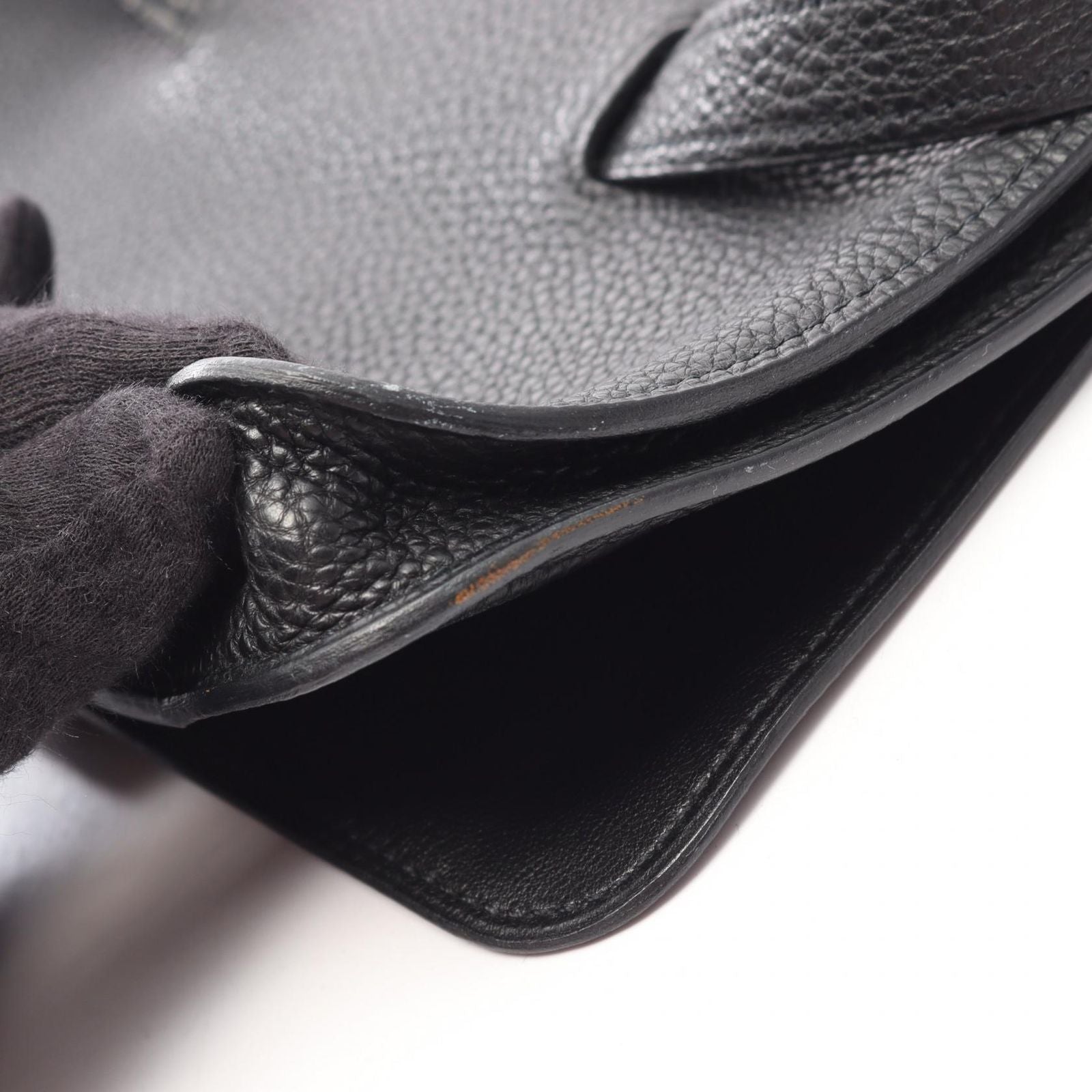 Hermes Waist Bag Dogon Pouch Black Leather — view 9