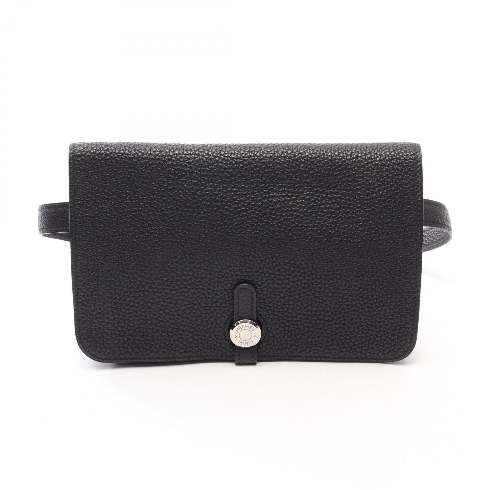 Hermes Waist Bag Dogon Pouch Black Leather