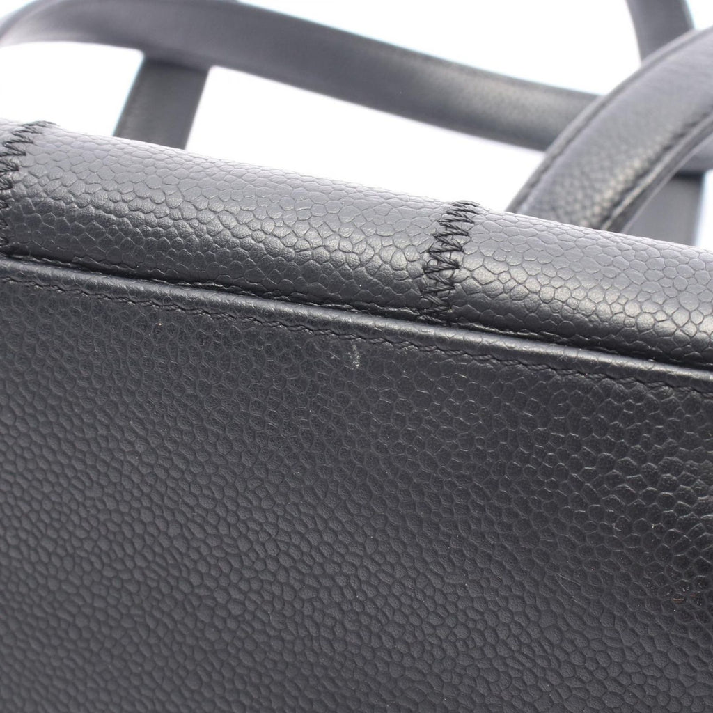 Chanel Boston Bag Choco Bar Black Caviar Leather — view 6