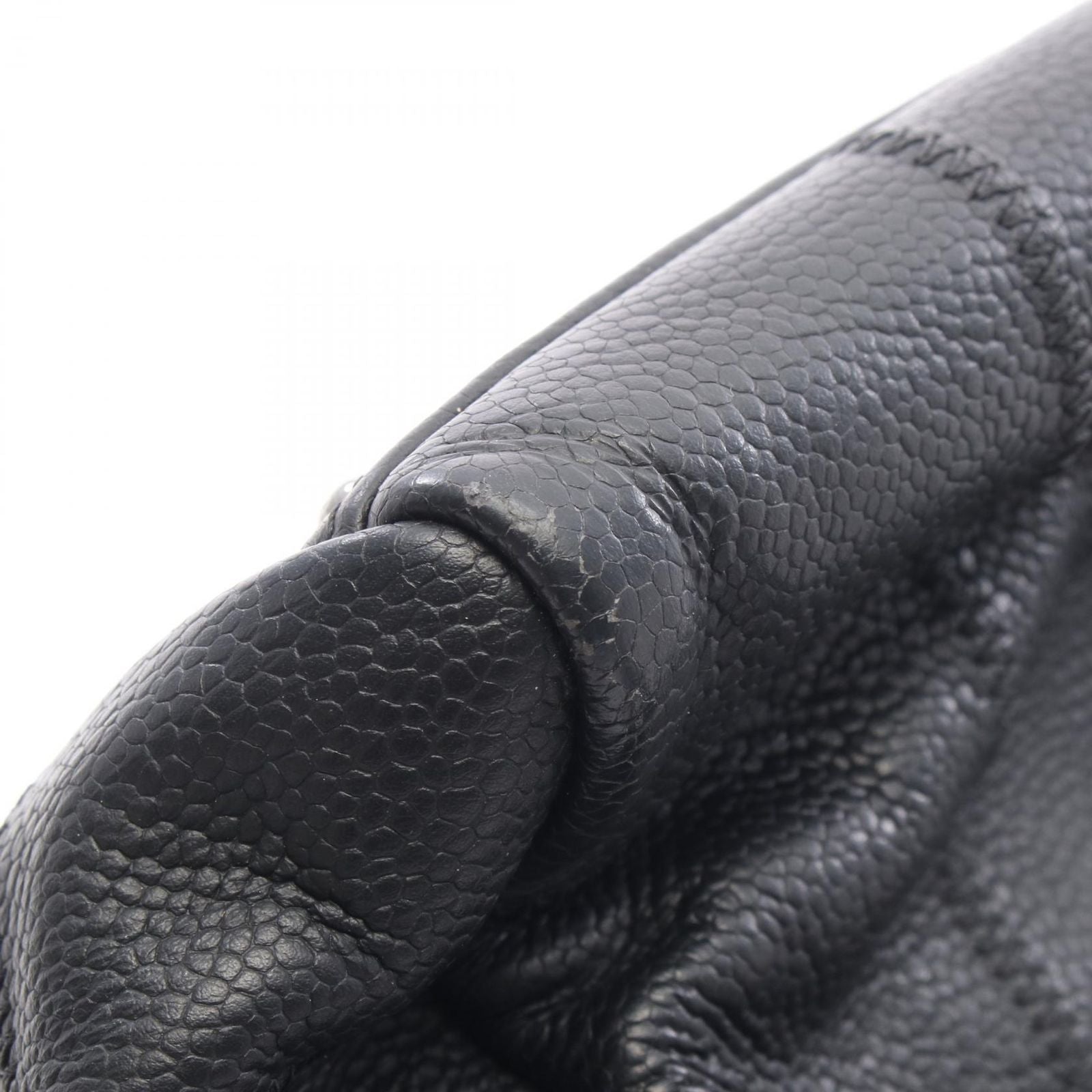 Chanel Boston Bag Choco Bar Black Caviar Leather — view 9