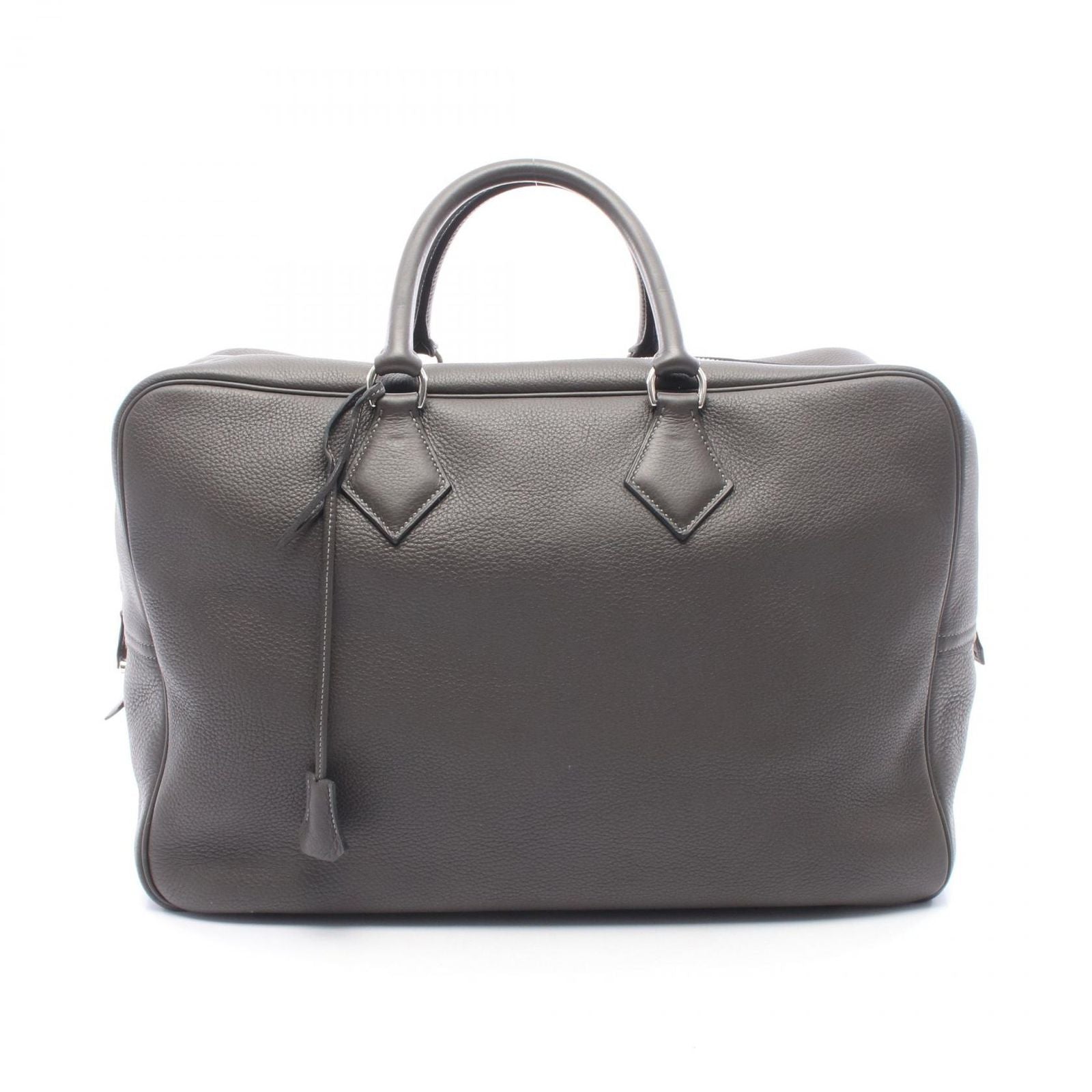 Hermes Boston Bag Plume 45 Graphite Leather